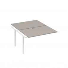 Секция стола рабочей станции на металлокаркасе DUE (2х120) мокко премиум / металлокаркас белый А4 Б2 176-1 МП