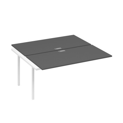 Секция стола на металлокаркасе DUE (2х160) антрацит премиум / металлокаркас белый А4 Б2 178-1 АР