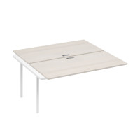 Секция стола на металлокаркасе DUE (2х160) дуб / металлокаркас белый А4 Б2 178-1 ДШ