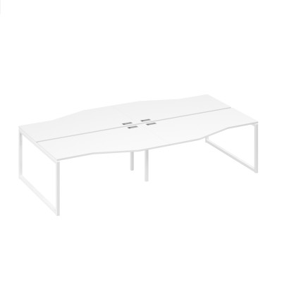 Рабочая станция (4х160) столы Техно каркас QUATTRO металл белый премиум / металлокаркас белый А4 Б4 191-2 БП