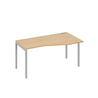 Стол эргономичный правый "Техно" на металлокаркасе DUE натуральный дуб / металлокаркас серый А4 С2 066 НД