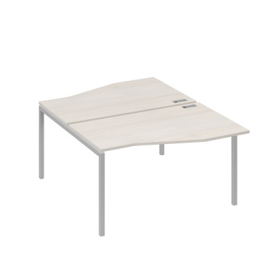 Рабочая станция каркас DUE столы (2х140) Техно дуб / металлокаркас серый А4 С2 190 ДШ