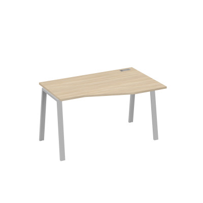 Стол "Техно" на металлокаркасе TRE эргономичный правый дуб скандинавский / металлокаркас серый А4 С3 064 ДК