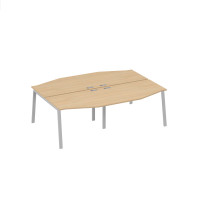 Рабочая станция (4х120) столы Техно каркас UNO натуральный дуб / металлокаркас серый А4 С1 189-2 НД