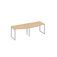 Станция QUATTRO 2х120 столы Техно на металлокаркасе натуральный дуб / металлокаркас серый А4 С4 061-2 НД