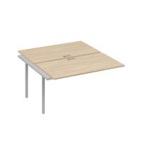Секция стола рабочей станции на металлокаркасе DUE (2х140) дуб скандинавский / металлокаркас серый А4 С2 177-1 ДК