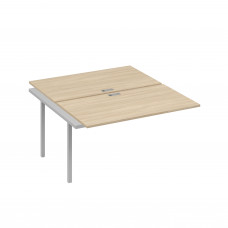 Секция стола рабочей станции на металлокаркасе DUE (2х140) дуб скандинавский / металлокаркас серый А4 С2 177-1 ДК