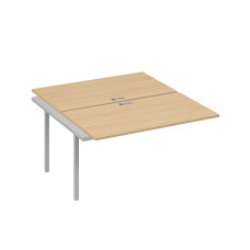 Секция стола рабочей станции на металлокаркасе DUE (2х140) натуральный дуб / металлокаркас серый А4 С2 177-1 НД