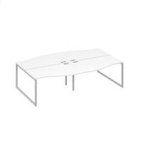 Рабочая станция столы Техно на металлокаркасе DUE (4х140) белый премиум / металлокаркас серый А4 С2 190-2 БП