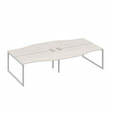 Рабочая станция (4х160) столы Техно каркас DUE дуб / металлокаркас серый А4 С2 191-2 ДШ