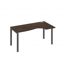 Стол на металлокаркасе UNO "Классика" эргономичный правый дуб ристретто/ металлокаркас антрацит А4 А1 046 ДР