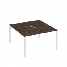 Рабочая станция на металлокаркасе UNO (2х140) дуб ристретто/ металлокаркас белый А4 Б1 174 ДР