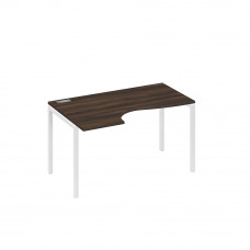 Стол "Классика" эргономичный левый на металлокаркасе DUE дуб ристретто/ металлокаркас белый А4 Б2 043 ДР