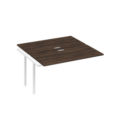 Секция рабочей станции на опорах DUE (2х140) дуб ристретто/ металлокаркас белый А4 Б2 174-1 ДР