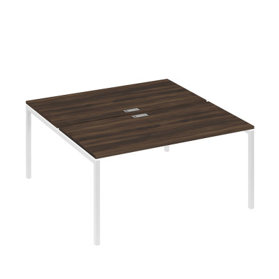 Рабочая станция (2х160) с металлокаркасом DUE дуб ристретто/ металлокаркас белый А4 Б2 178 ДР