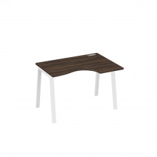 Стол на металлокаркасе TRE правый "Классика" эргономичный дуб ристретто/ металлокаркас белый А4 Б3 042 ДР