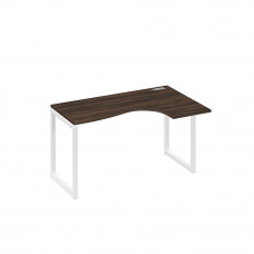 Стол металлокаркас QUATTRO эргономичный правый "Классика" дуб ристретто/ металлокаркас белый А4 Б4 034 ДР
