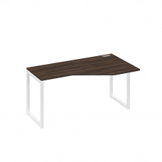 Стол "Техно" металлокаркас QUATTRO эргономичный правый дуб ристретто/ металлокаркас белый А4 Б4 056 ДР