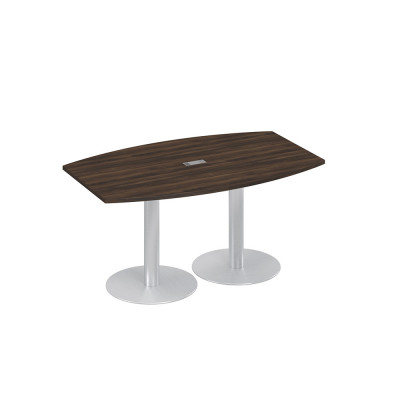 Стол 160x100 фигурный на опорах-колоннах для переговоров дуб ристретто А4 ХР 111 ДР