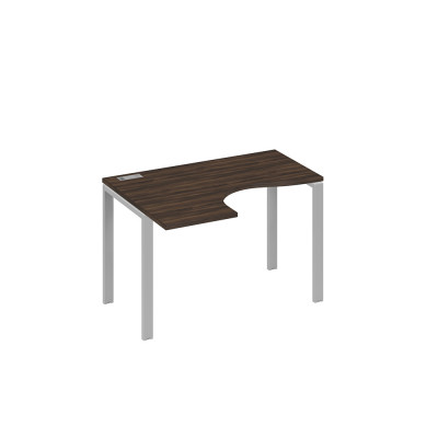 Стол левый эргономичный "Классика" на металлокаркасе UNO дуб ристретто/ металлокаркас серый А4 С1 031 ДР