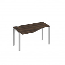 Стол 140х90 эргономичный левый Техно каркас UNO дуб ристретто/ металлокаркас серый А4 С1 053 ДР