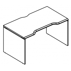 Стол эргономичный "Симметрия" на каркасе ДСП (1 скос) вяз либерти / мокко премиум МР МП 026.04 ВЛ