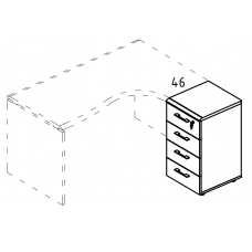 Тумба 4 ящика приставная с замком вяз либерти	 / мокко премиум / вяз либерти МР 9223 ВЛ/МП/ВЛ