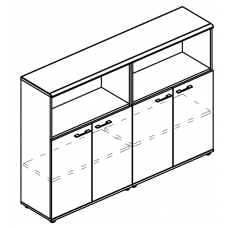 Шкаф средний комбинированный полузакрытый (топ МДФ) вяз либерти / мокко премиум МР 9391 ВЛ/МП/МП