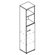 Шкаф для документов полузакрытый узкий (топ ДСП) вяз либерти / мокко премиум МР 9482 ВЛ/МП/МП