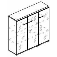 Шкаф средний двери стекло в рамке (топ МДФ) вяз либерти / мокко премиум МР 9390 ВЛ/МП