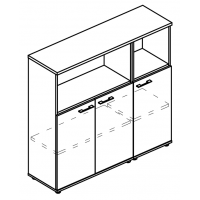 Шкаф средний комбинированный полузакрытый (топ ДСП) вяз либерти / мокко премиум МР 9488 ВЛ/МП/МП