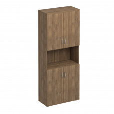 Шкаф для документов закрытый 4-дверный с нишей дуб шамони темный К 374