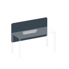 Экран настольный фронтальный тканевый с кабель-каналом синий (Bahama Denim) / белый гладкий А1 БГ 858.02 BA40