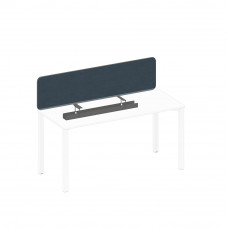 Экран настольный фронтальный тканевый с кабель-каналом синий (Bahama Denim) / черный гладкий А1 ЧР 878.02 BA40