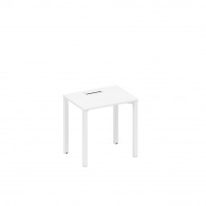 Стол письменный на металлокаркасе, столешница с заглушкой белый премиум / белый гладкий А1 БГ 001 БП