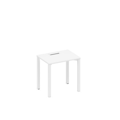 Стол письменный на металлокаркасе, столешница с заглушкой белый премиум / белый гладкий А1 БГ 001 БП