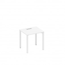 Стол письменный на металлокаркасе, столешница с заглушкой белый премиум / белый гладкий А1 БГ 011 БП