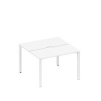 Рабочая станция на металлокаркасе, столешницы с вырезом (2*120) белый премиум / белый гладкий А1 БГ 170.2 БП