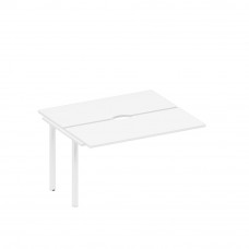 Секция стола рабочей станции на металлокаркасе, столешницы с вырезом белый премиум / белый гладкий А1 БГ 171.2-1 БП