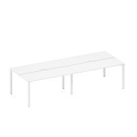 Рабочая станция на металлокаркасе, столешницы с вырезом (4*160) белый премиум / белый гладкий А1 БГ 172.2-2 БП