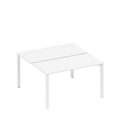 Рабочая станция на металлокаркасе (2*140) белый премиум / белый гладкий А1 БГ 174.1 БП