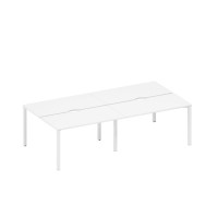 Рабочая станция на металлокаркасе, столешницы с вырезом белый премиум / белый гладкий А1 БГ 174.2-2 БП