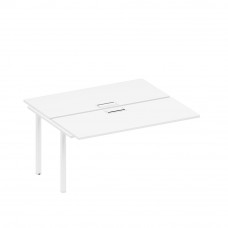 Секция стола рабочей станции на металлокаркасе, столешницы с заглушкой белый премиум / белый гладкий А1 БГ 175-1 БП