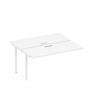 Секция стола рабочей станции на металлокаркасе, столешницы с заглушкой белый премиум / белый гладкий А1 БГ 175-1 БП