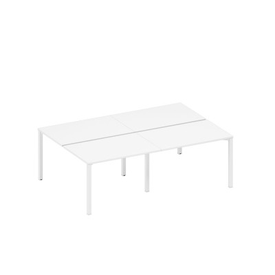 Рабочая станция на металлокаркасе (4*120) белый премиум / белый гладкий А1 БГ 176.1-2 БП