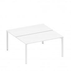 Рабочая станция на металлокаркасе (2*160) белый премиум / белый гладкий А1 БГ 178.1 БП