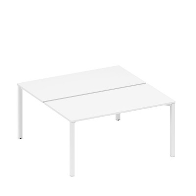 Рабочая станция на металлокаркасе (2*160) белый премиум / белый гладкий А1 БГ 178.1 БП