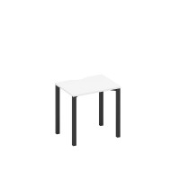 Стол письменный на металлокаркасе, столешница с вырезом белый премиум / черный гладкий А1 ЧР 001.2 БП