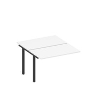 Секция стола рабочей станции на металлокаркасе белый премиум / черный гладкий А1 ЧР 173.1-1 БП