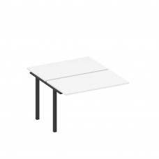 Секция стола рабочей станции на металлокаркасе белый премиум / черный гладкий А1 ЧР 173.1-1 БП
